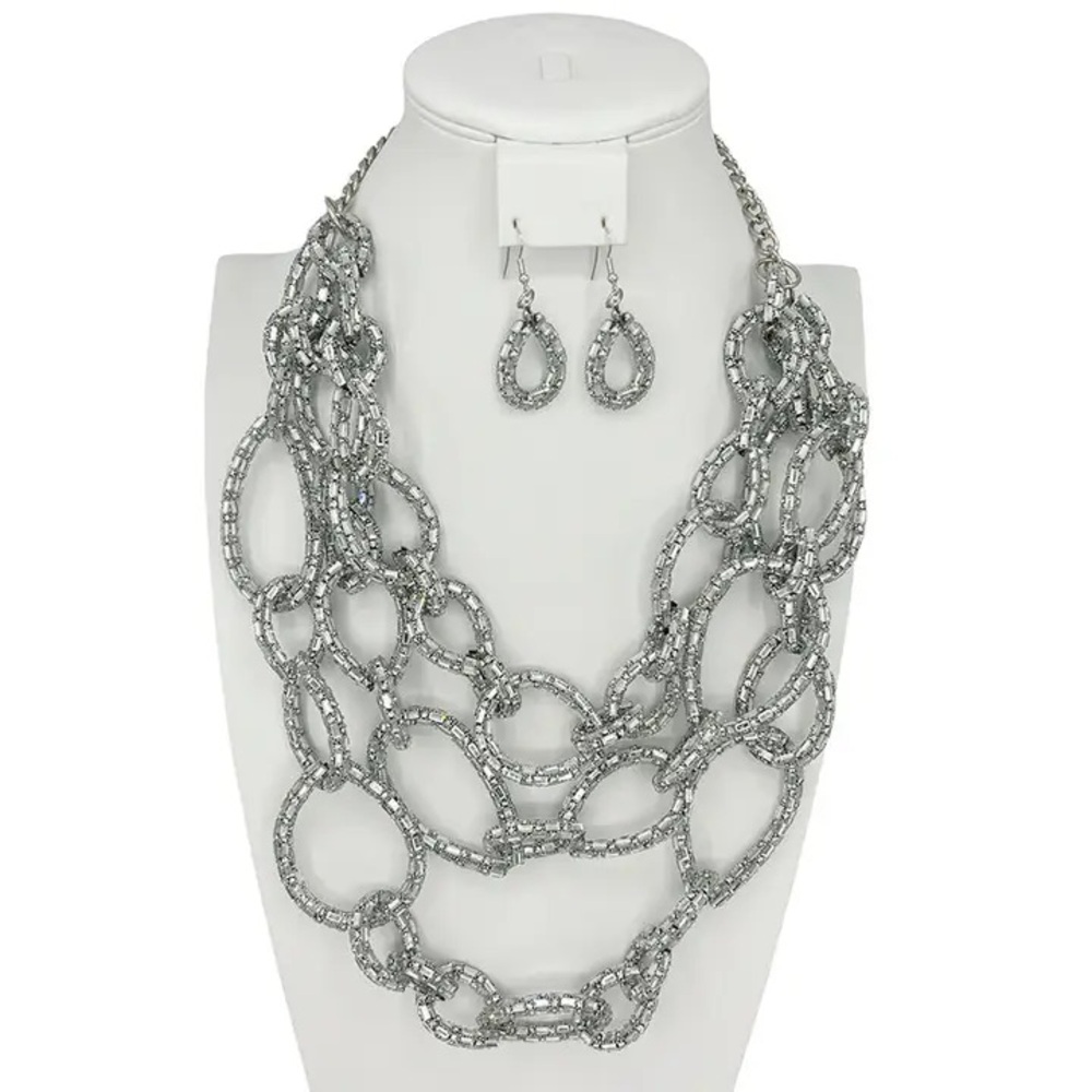 Private Label Silver Statement Necklace